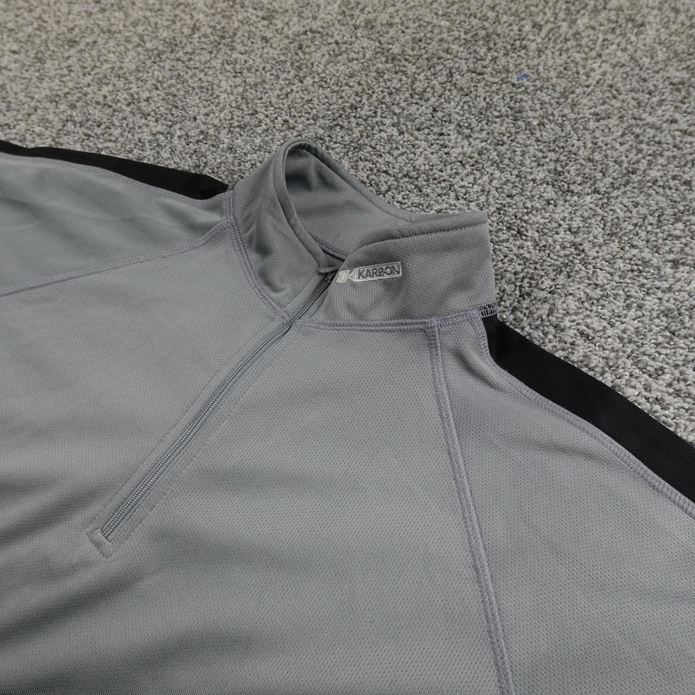 Karbon Pullover Mens M Gray 1/4 Zip Long Sleeve Athletic‎ Performance Sweatshirt